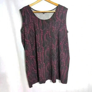 Ulla Popken Black plum Chain print blouse sz 24/26